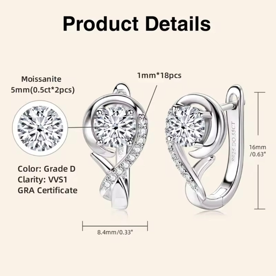Infinity Moissanite Diamond Earring