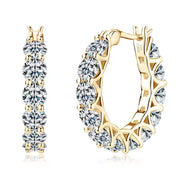 4.0mm Moissanite Huggie Hoop Earrings