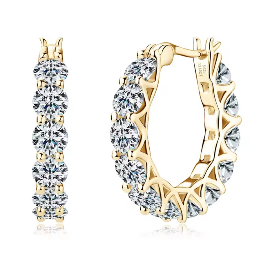 4.0mm Moissanite Huggie Hoop Earrings