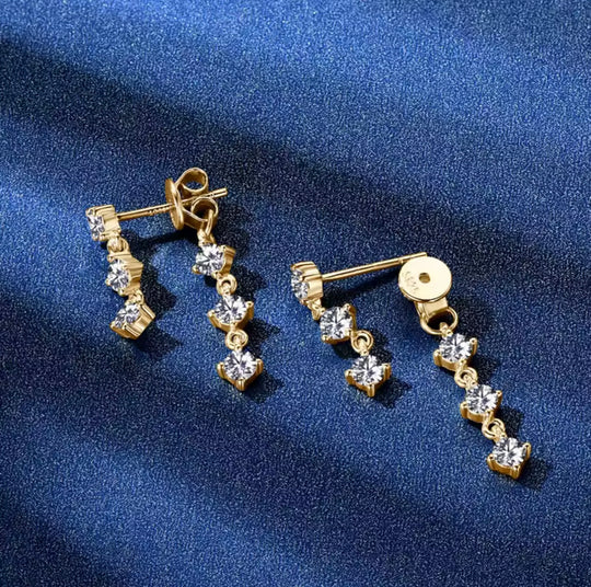 Drop Earrings 925 Sterling Silver Tassel