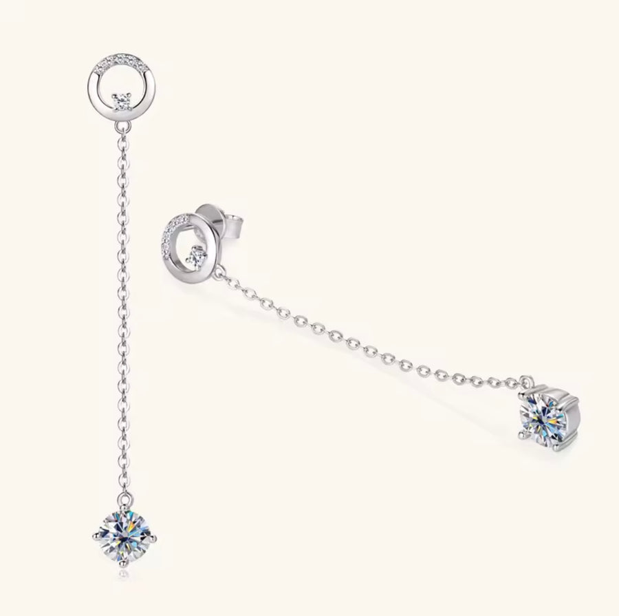 Round Moissanite Drop Earrings Fashion Elegant