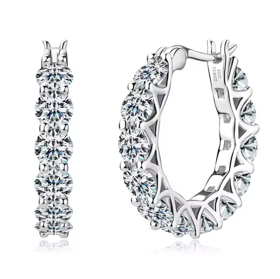 4.0mm Moissanite Huggie Hoop Earrings