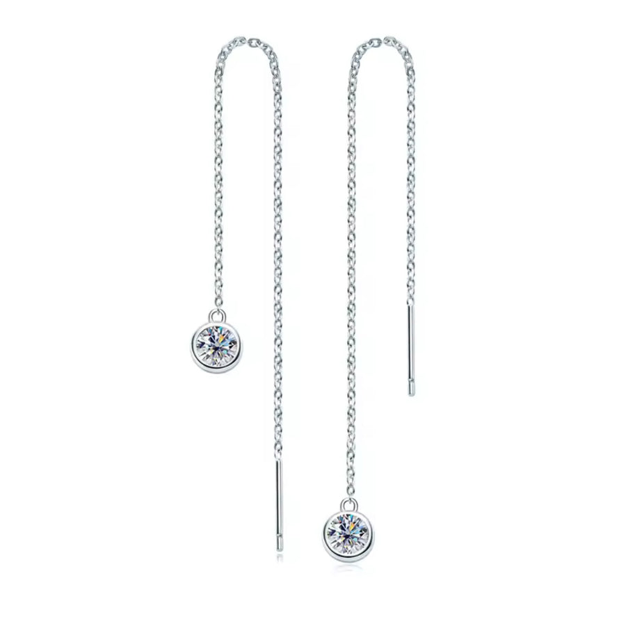 Silver Long Wire Tassel Earring Bezel