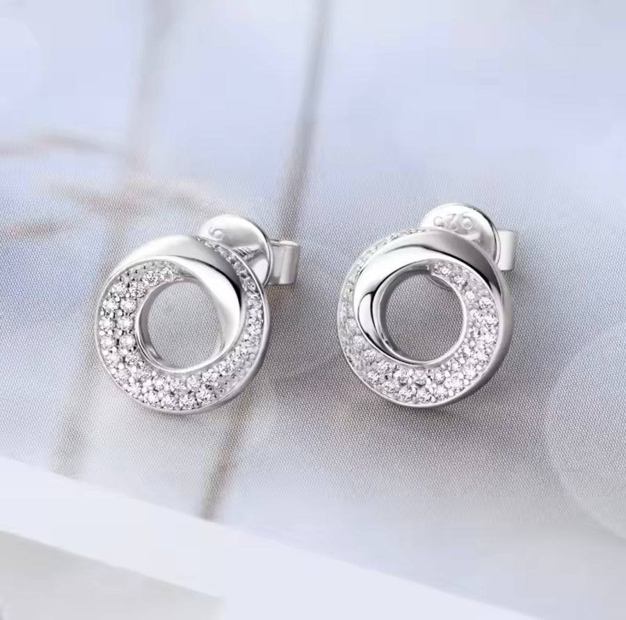 Earrings Pave Setting