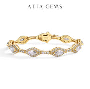 Full Moissanite Tennis Bracelets D Color Marquise