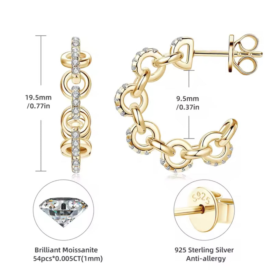 Trendy C-shaped Stud Earrings