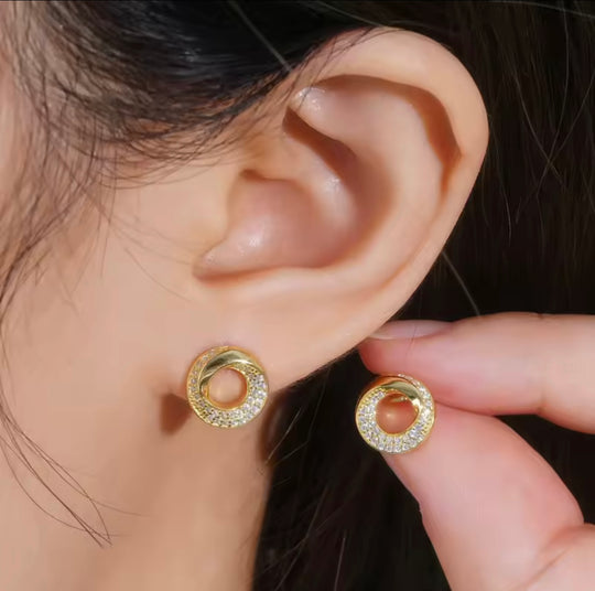 Earrings Pave Setting