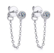Chain Earring Round Cut