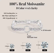Full Moissanite Diamond Bracelet DVVS1 Round Cut 1.2mm