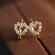 Hollow Heart Moissanite Hoop Earring