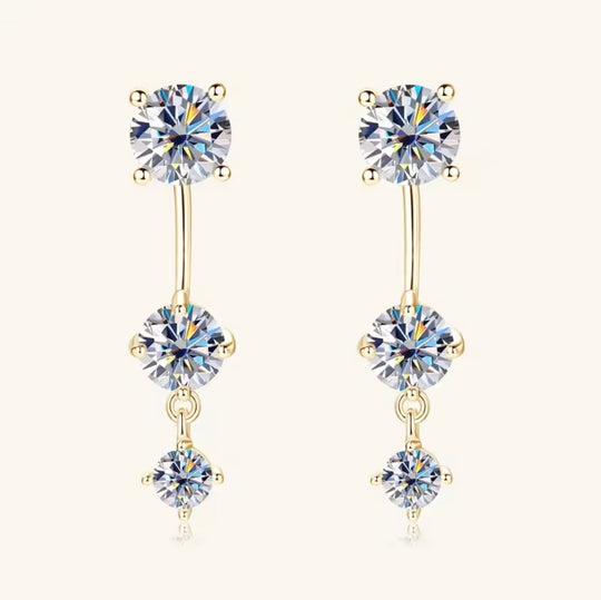 Front Back Double Sided 2 in 1 Pierced Ear