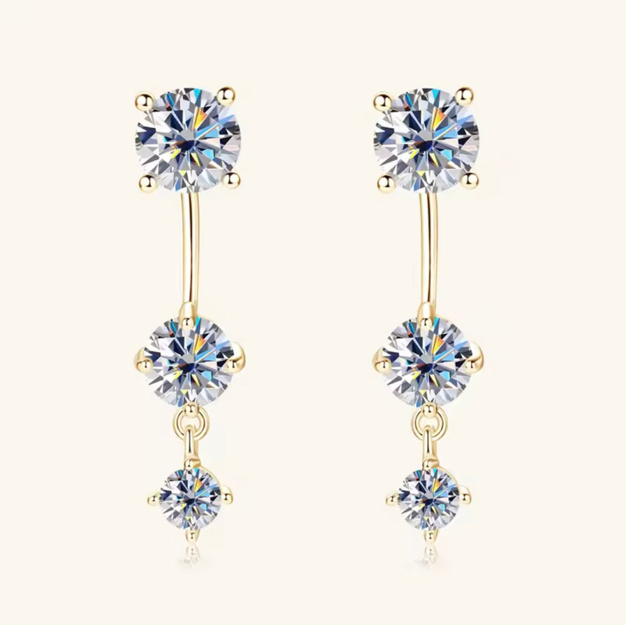 Front Back Double Sided 2 in 1 Pierced Ear
