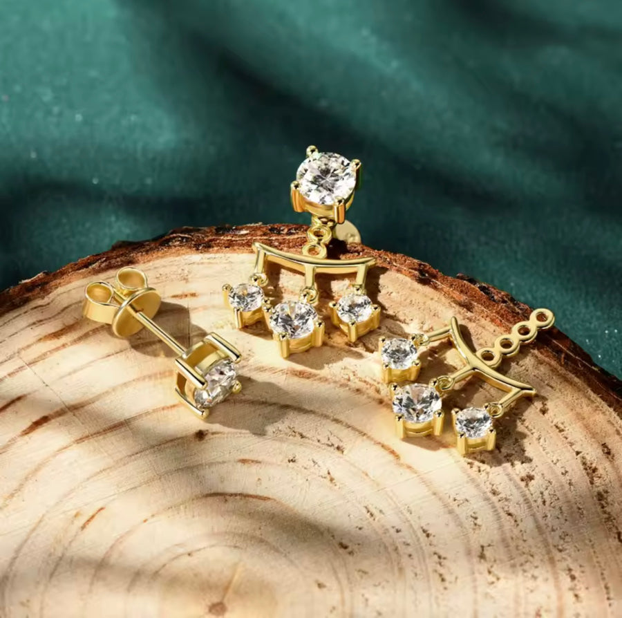Double Wear Stud Earring Pendientes Plata