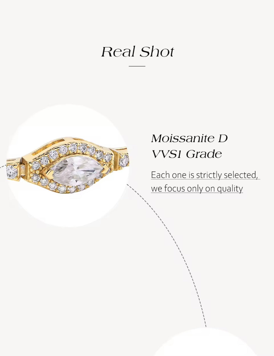 Full Moissanite Tennis Bracelets D Color Marquise