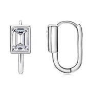 U-shaped Hoop Earrings Emerald Cut 5*7mm Moissanite