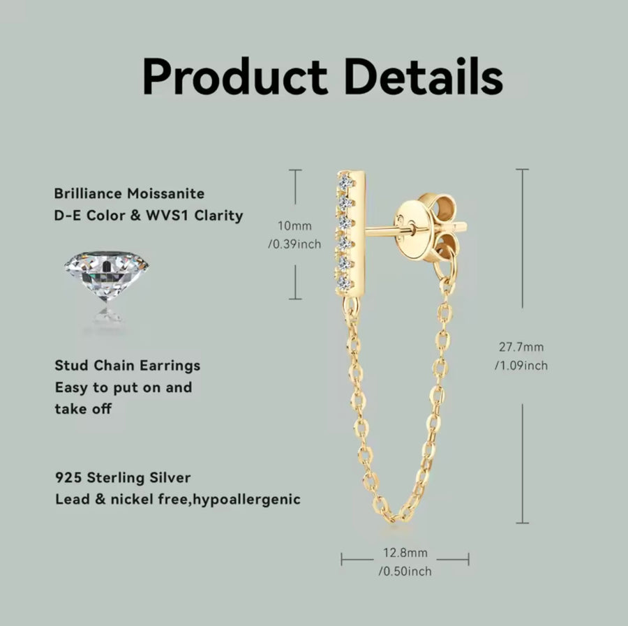 1.4 mm Chain Tassel Earring