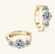 Three Stone Moissanite Earring