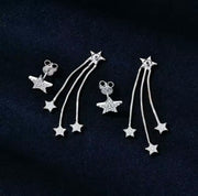 Star Tassel Chain Earings Sparkling 1.2mm&1.0mm