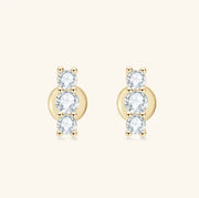 Earrings 3 Stone Moissanite Earring