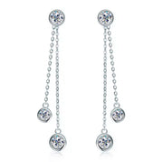 Double Chain Pendant Earrings