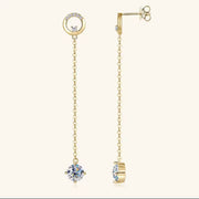 Round Moissanite Drop Earrings Fashion Elegant