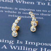 Row Round Bezel Moissanite Earring