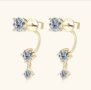 Front Back Double Sided 2 in 1 Pierced Ear