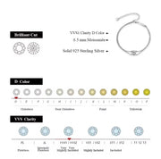 1.0CT Round Cut Moissanite Diamond Bracelet 19 cm