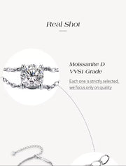 1.0CT Round Cut Moissanite Diamond Bracelet 19 cm