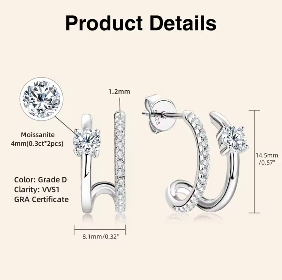 C-shaped Stud Earrings