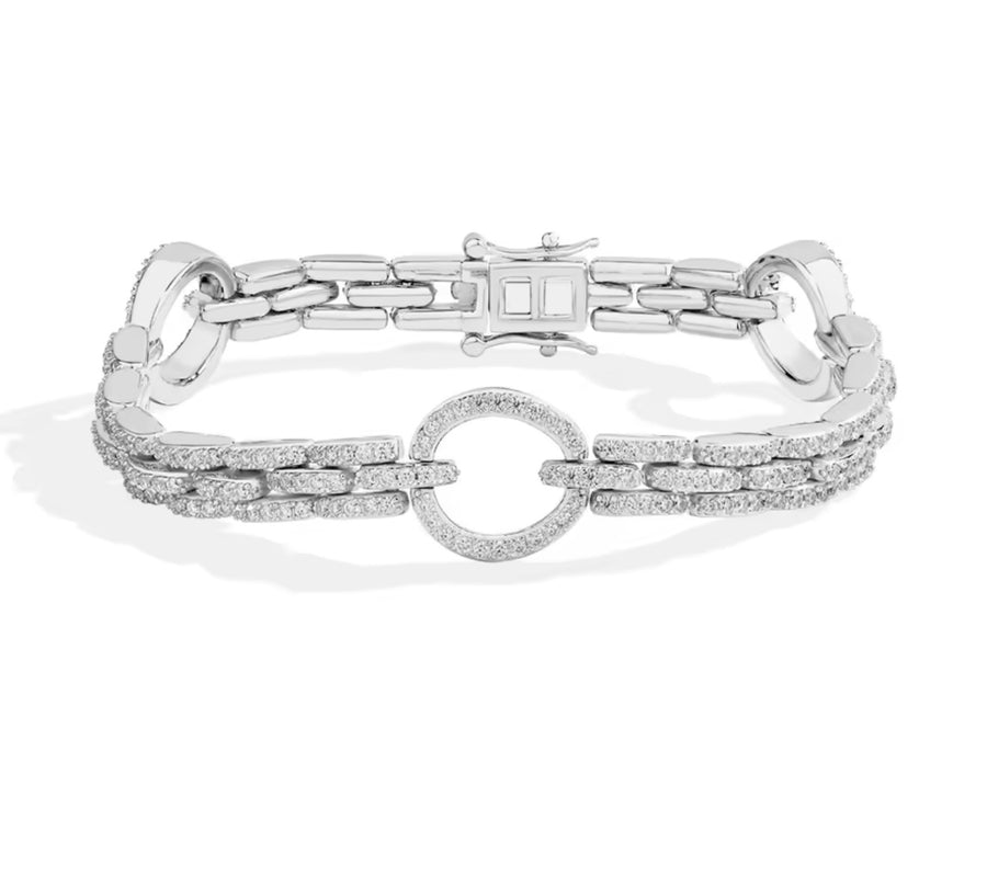 Full Moissanite Diamond Bracelet DVVS1 Round Cut 1.2mm