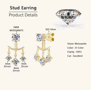 Double Wear Stud Earring Pendientes Plata