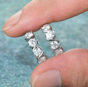 4.8CTTW. Sparkling Round Cut Moissanite Earring