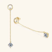 Round Moissanite Drop Earrings Fashion Elegant