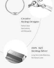 1.0CT Round Cut Moissanite Diamond Bracelet 19 cm