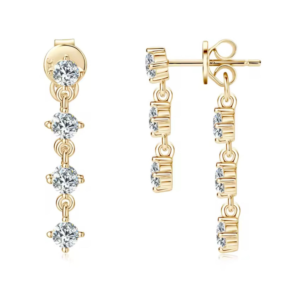 Drop Earrings 925 Sterling Silver Tassel
