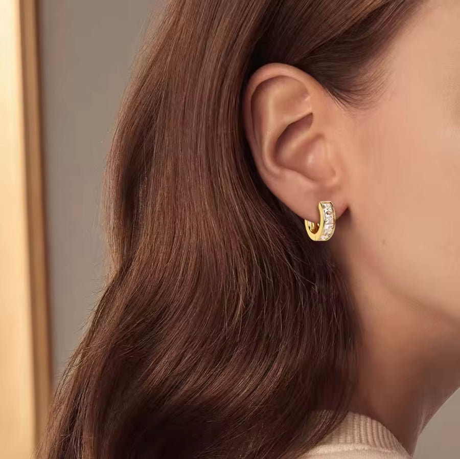 3.2CTTW Princess Cut Moissanite Earring