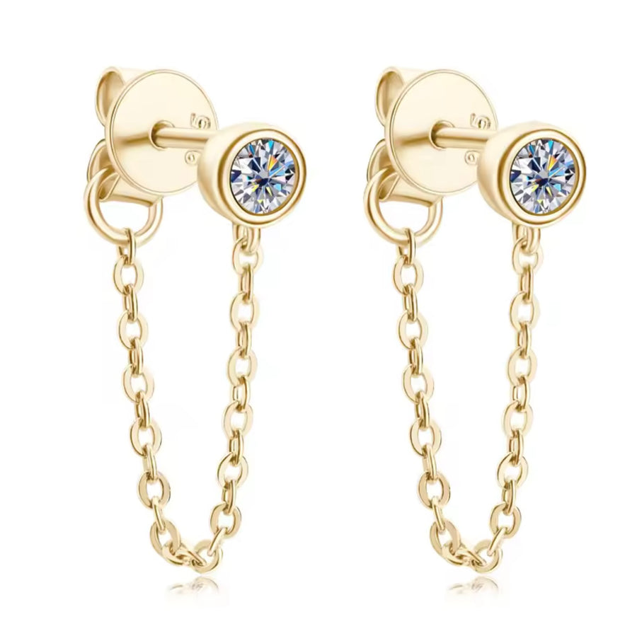 Chain Earring Round Cut
