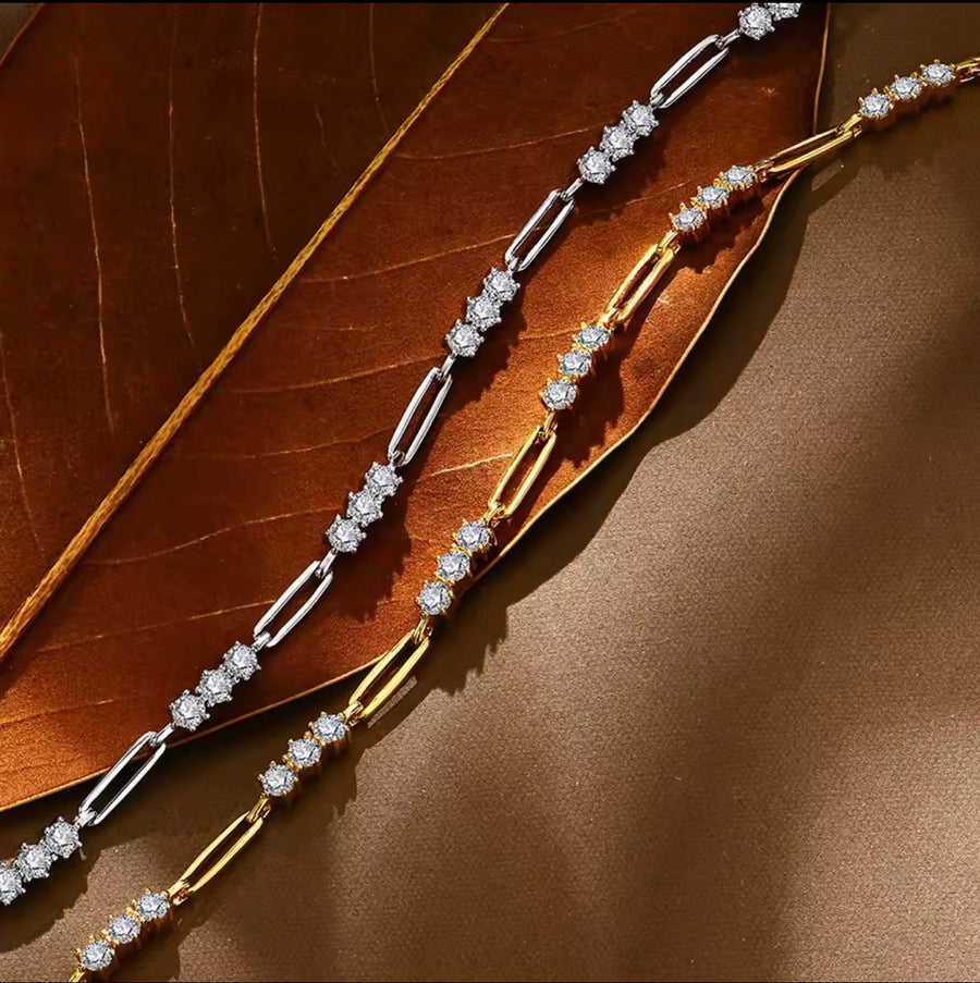 3.0mm Round Cut Moissanite Bracelets 19