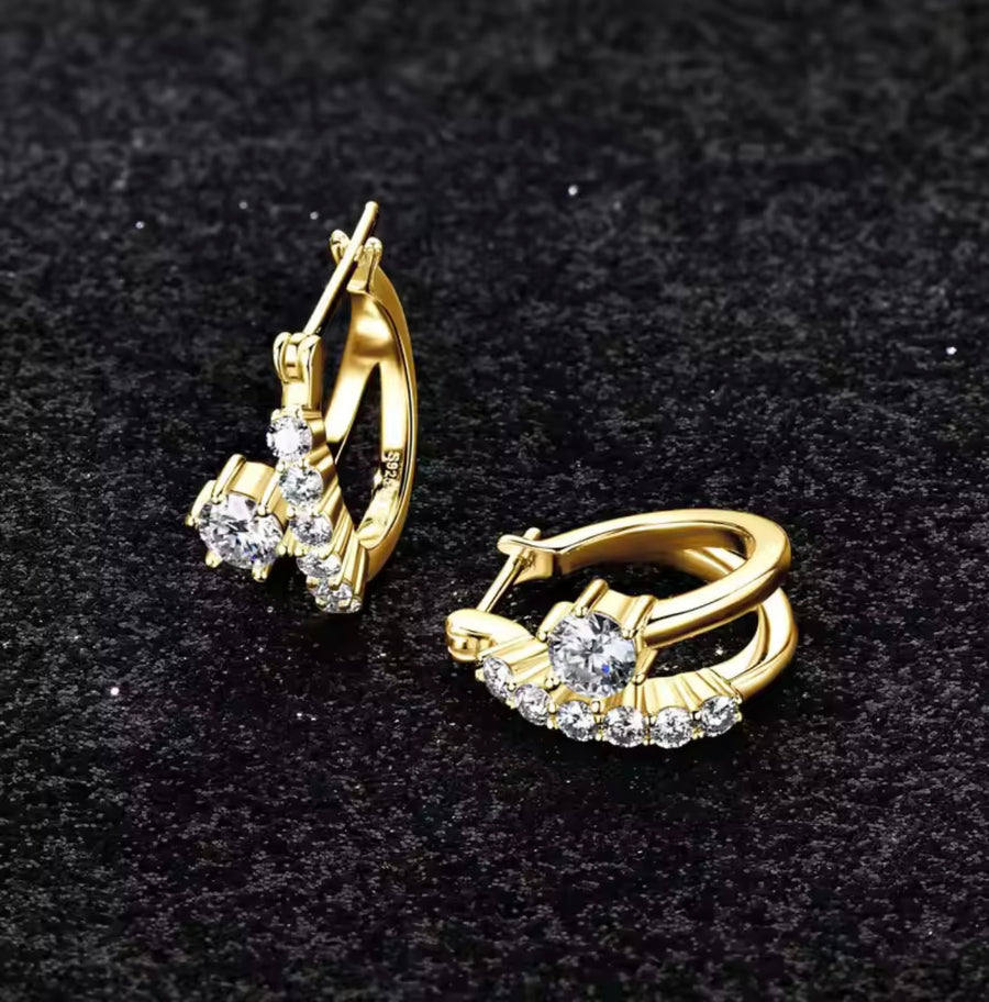 Sparkling 4MM&2MM Moissanite Earring