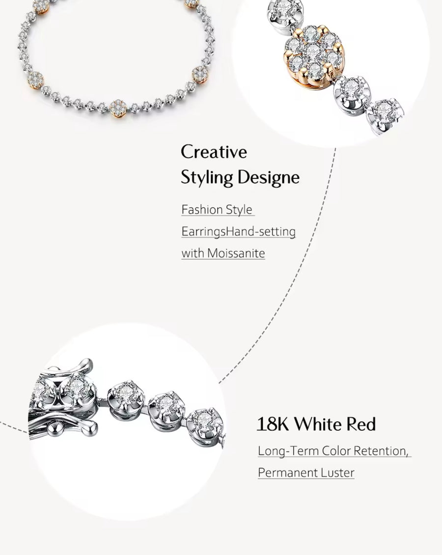 Round Cut Moissanite Bracelet