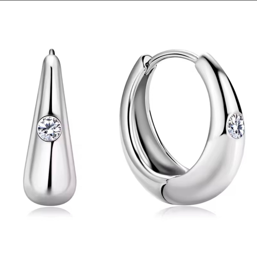 2.5mm Moissanite Hoop Earrings
