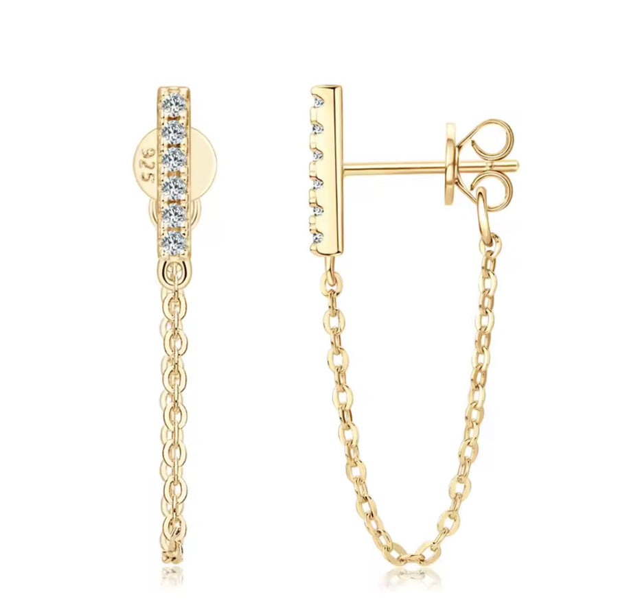 1.4 mm Chain Tassel Earring
