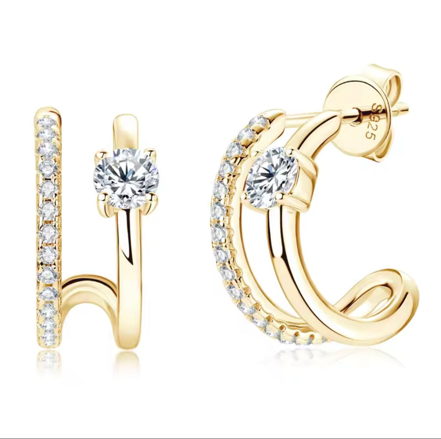 C-shaped Stud Earrings