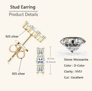 Earrings 3 Stone Moissanite Earring