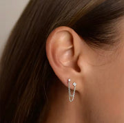 3mm&2mm Four Leaf Flower Moissanite Drop Earring