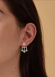 Double Wear Stud Earring Pendientes Plata