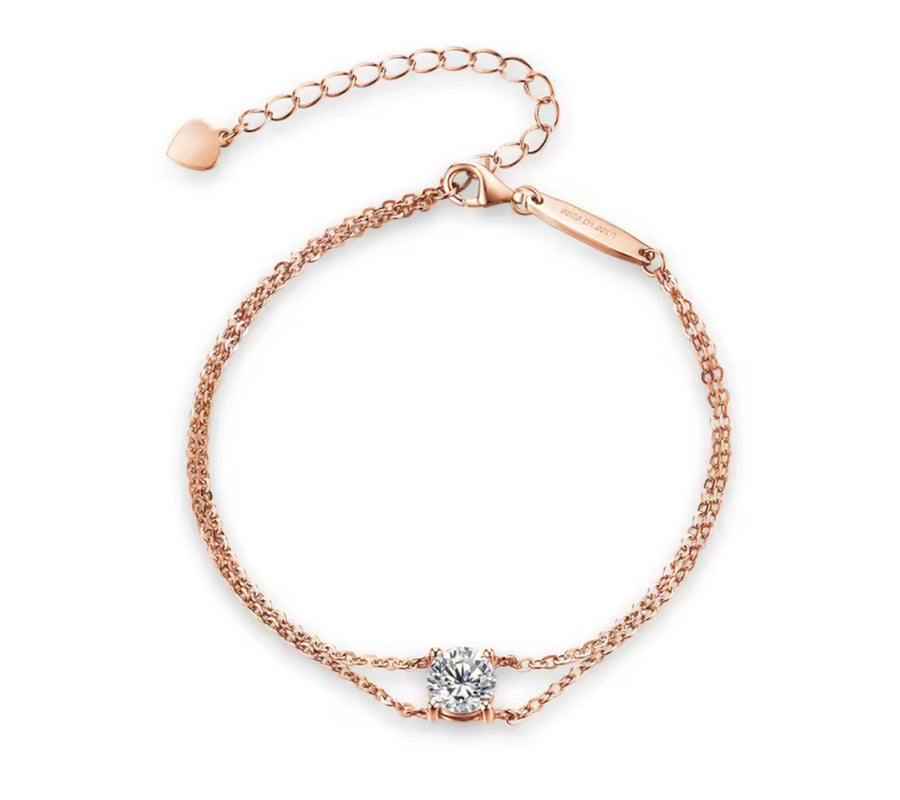 1.0CT Round Cut Moissanite Diamond Bracelet 19 cm