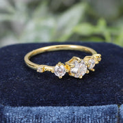 Three side gems ring