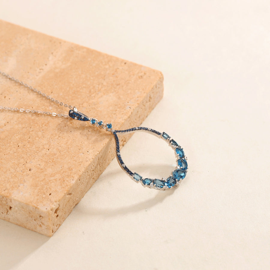London Blue Circle Necklace